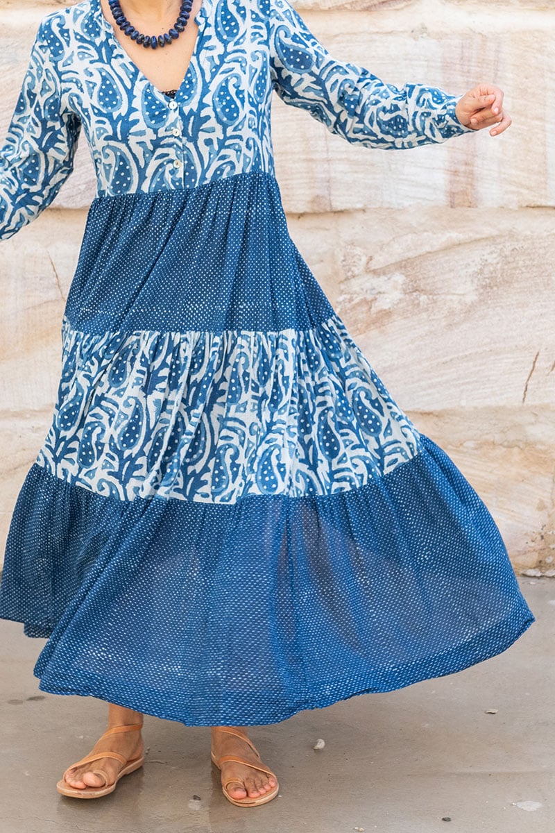Jhali Dress - Indigo Mix