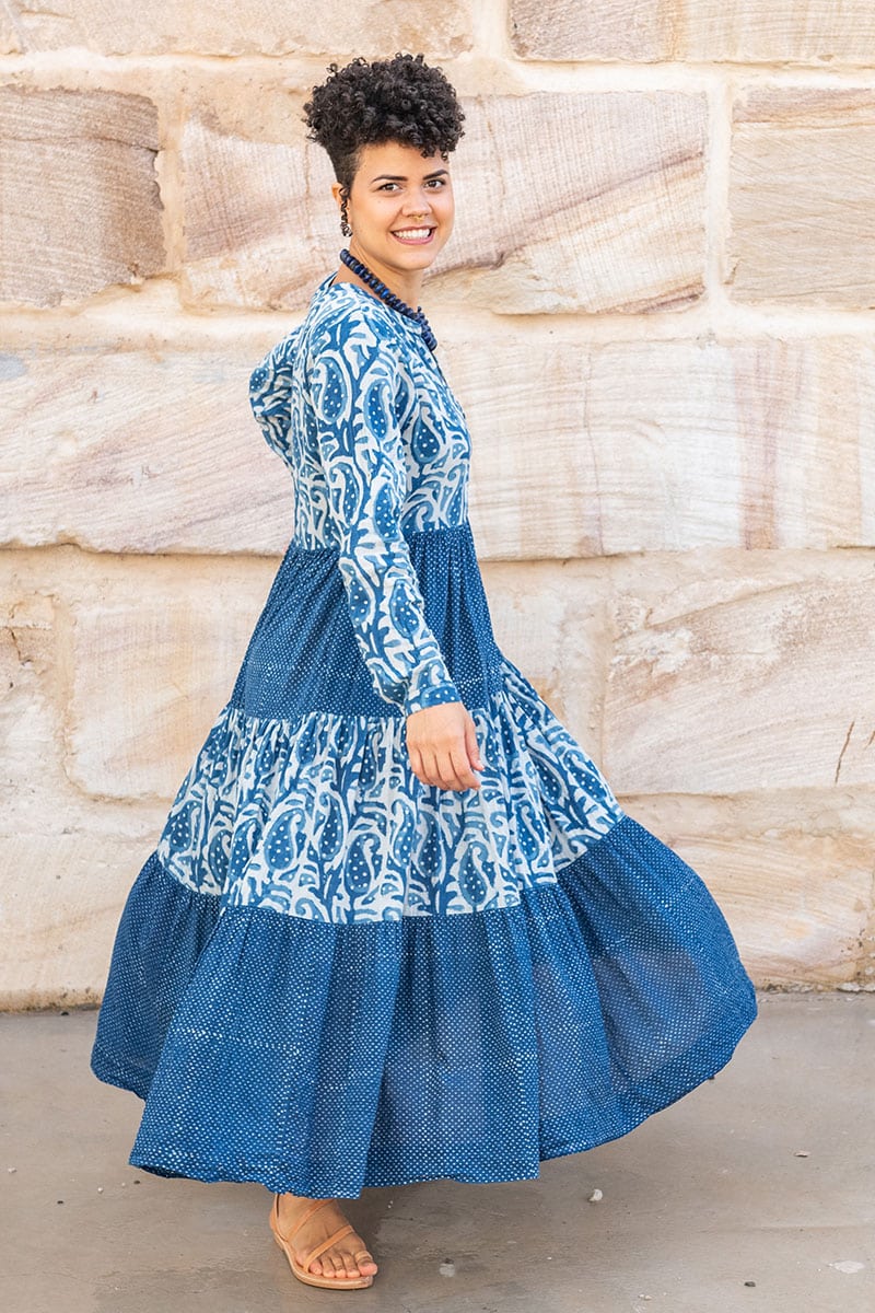 Jhali Dress - Indigo Mix