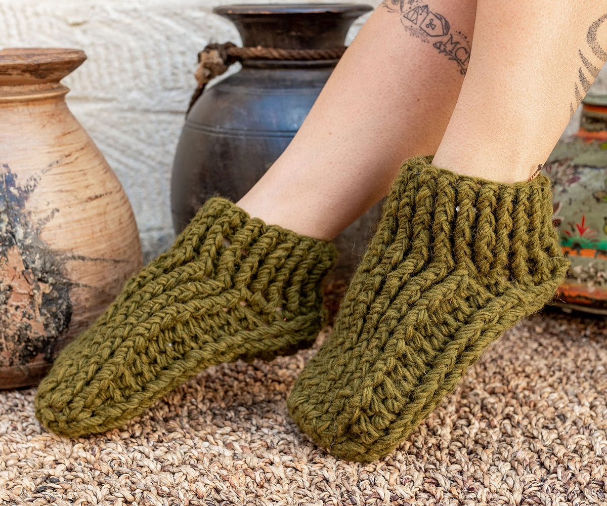 Wool Socks - Olive