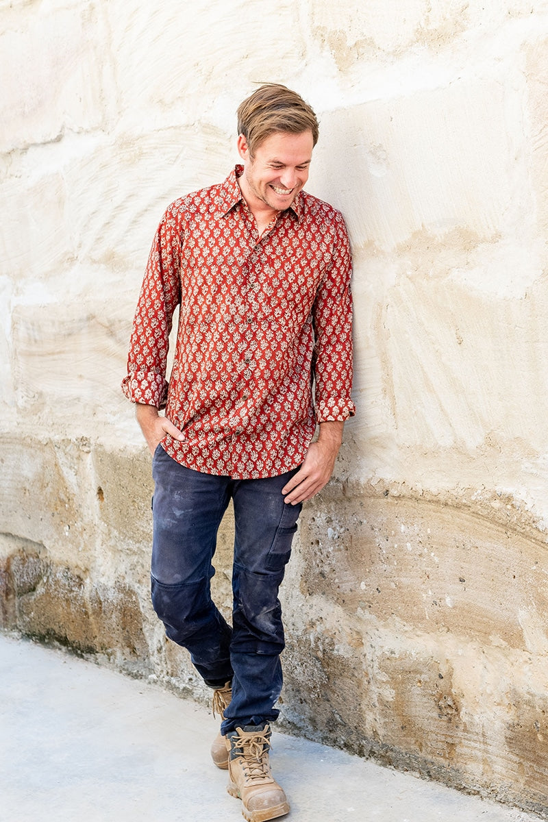 Men's Shirt - Rust Ivy