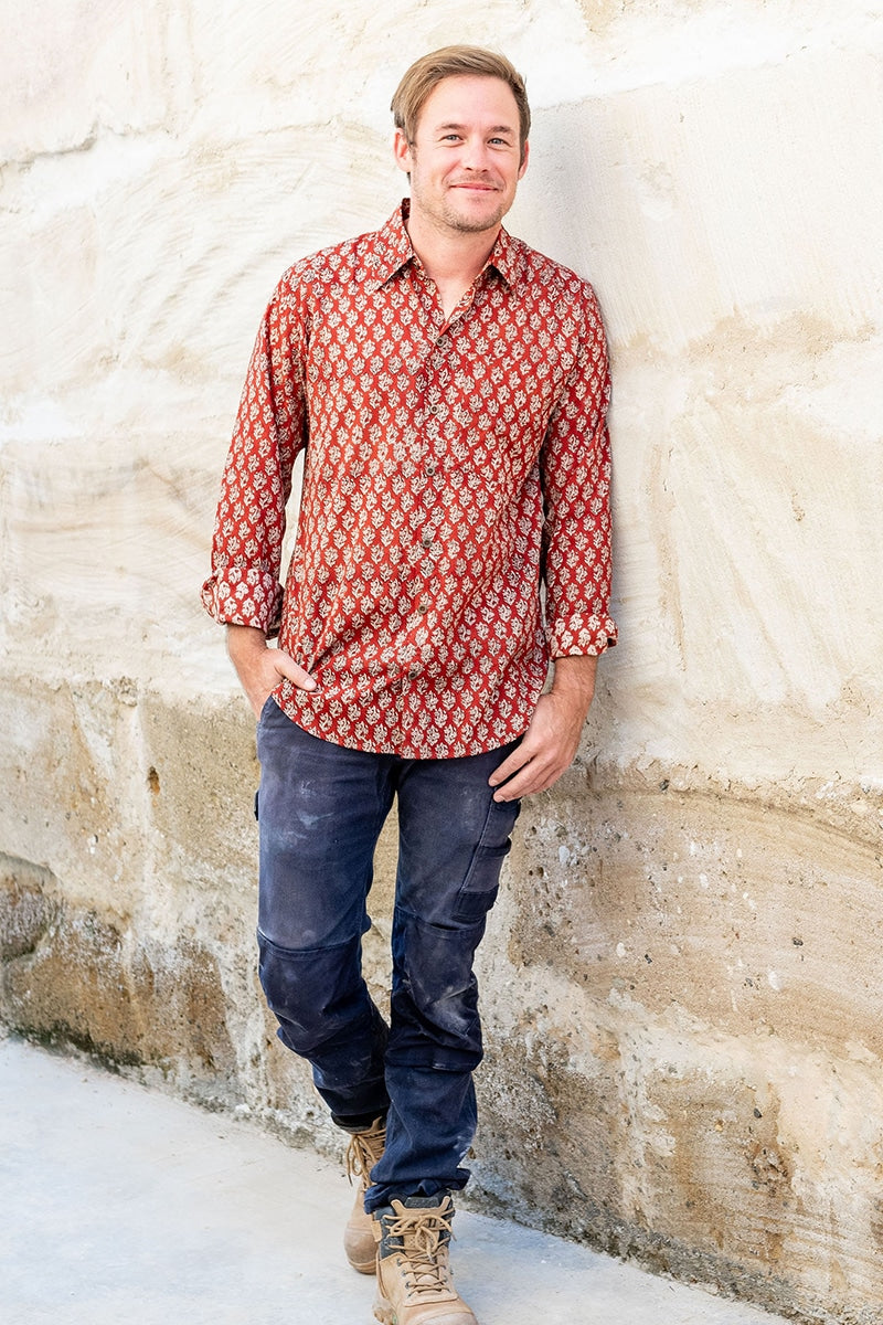 Men's Shirt - Rust Ivy