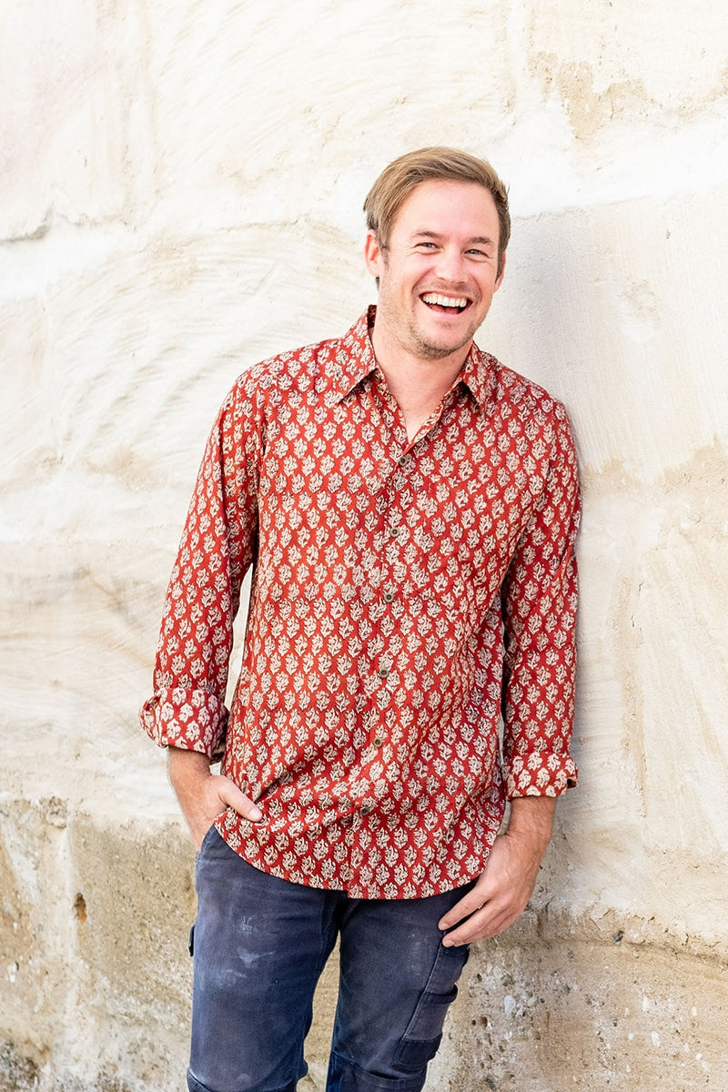 Men's Shirt - Rust Ivy