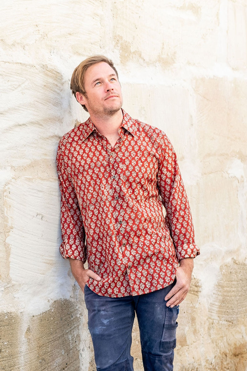 Men's Shirt - Rust Ivy