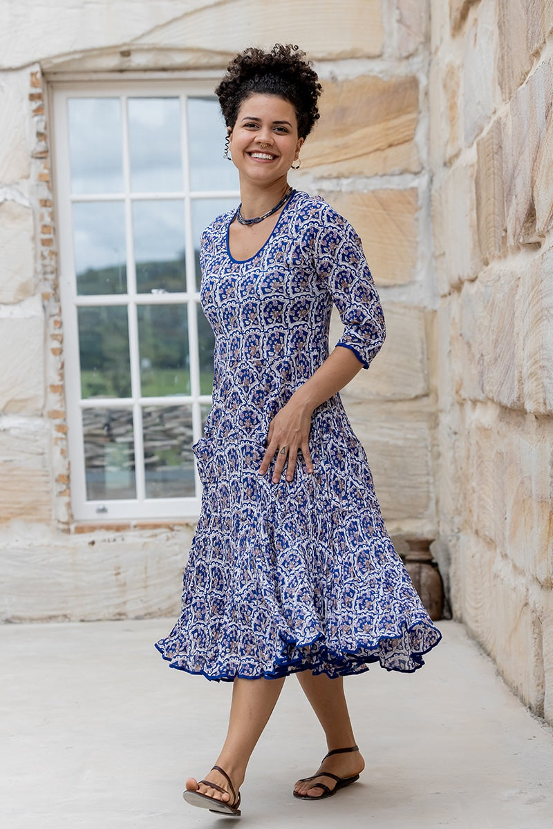 Flamenco Dress with Sleeves -Mosaic