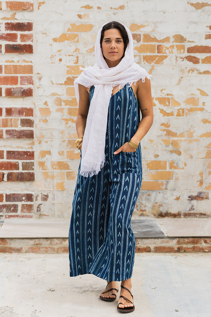 Wild Hearts Linen Scarf - Coconut