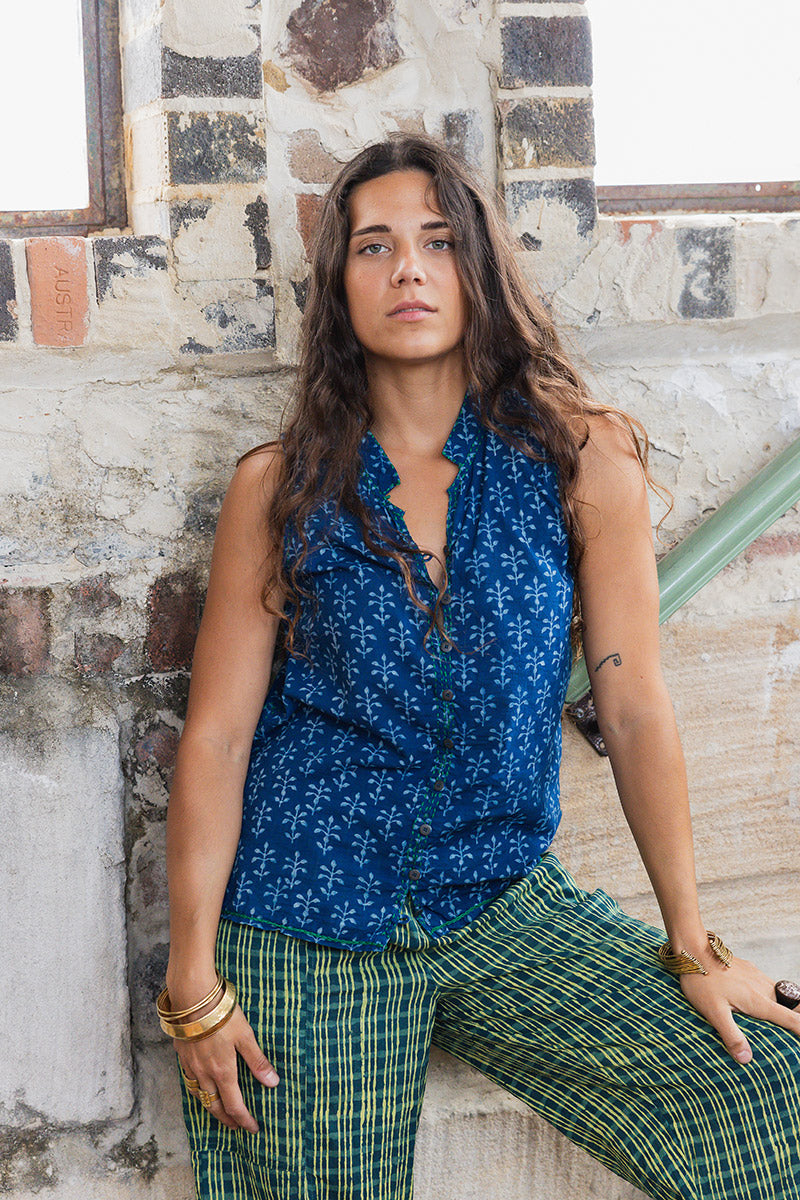 Tagai Blouse - Indigo Vana