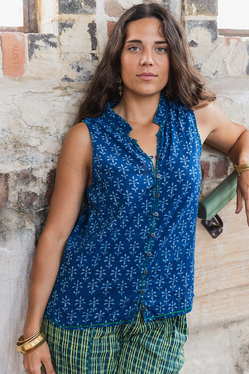 Tagai Blouse - Indigo Vana