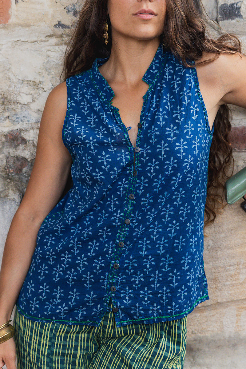 Tagai Blouse - Indigo Vana