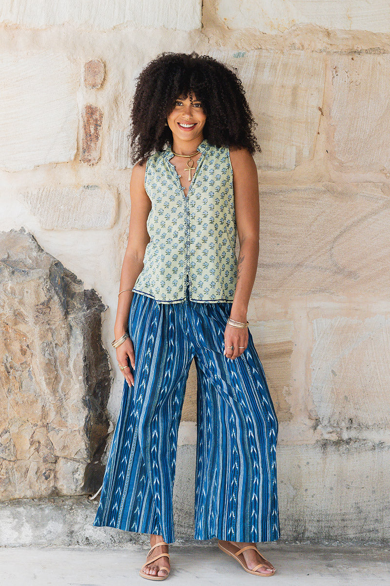 One Love Pants - Indigo Ikat