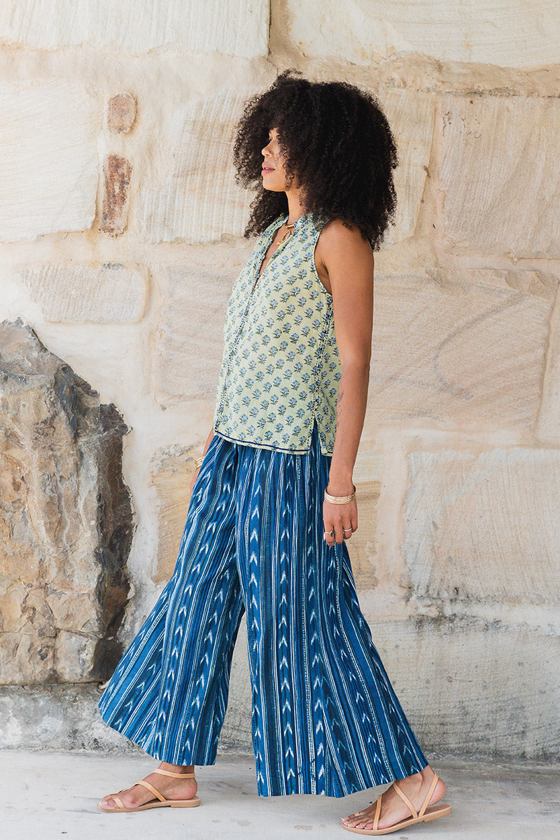 One Love Pants - Indigo Ikat