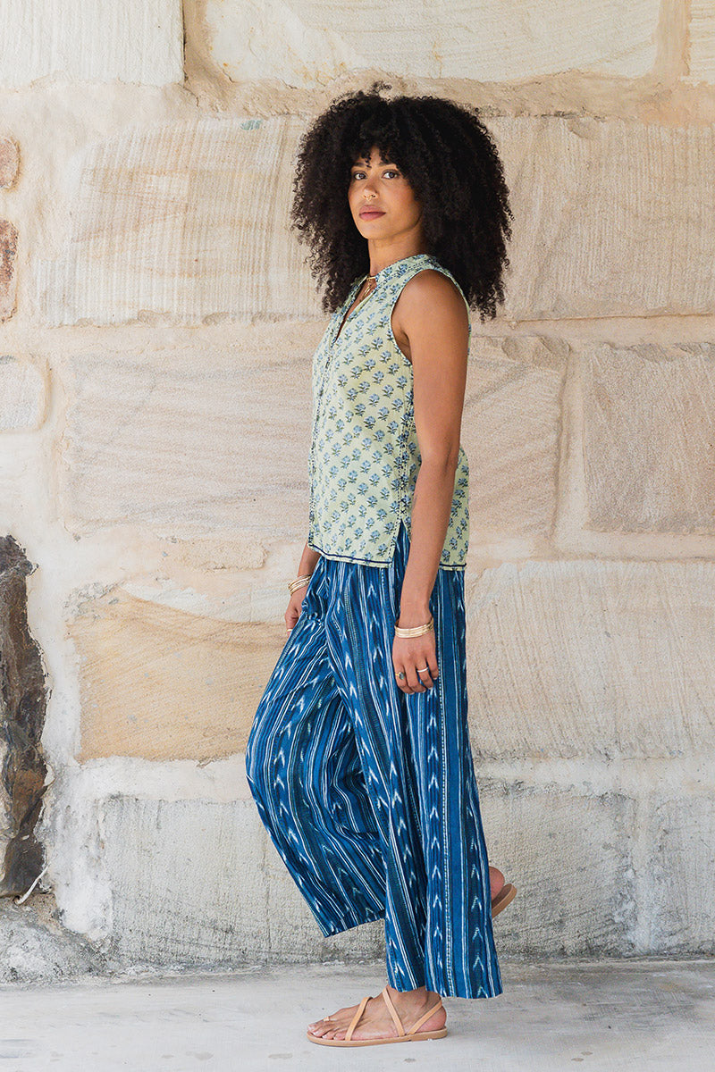 One Love Pants - Indigo Ikat