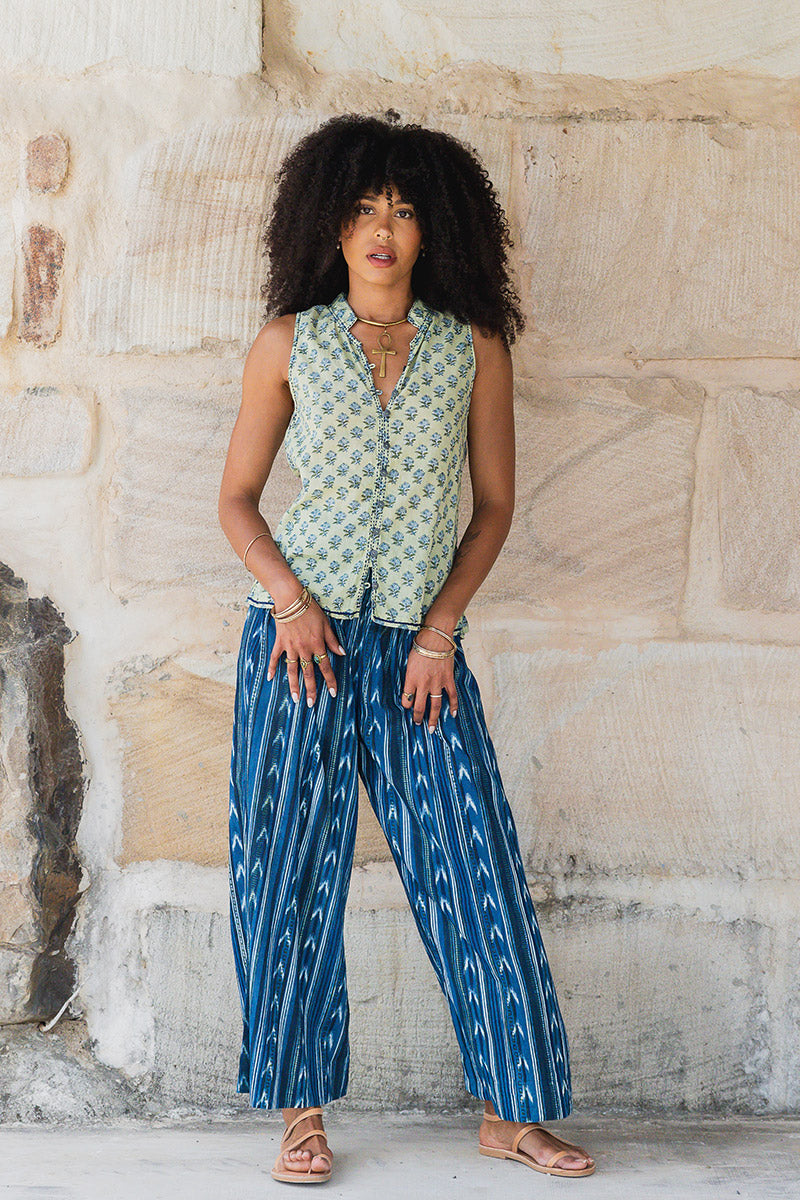 One Love Pants - Indigo Ikat