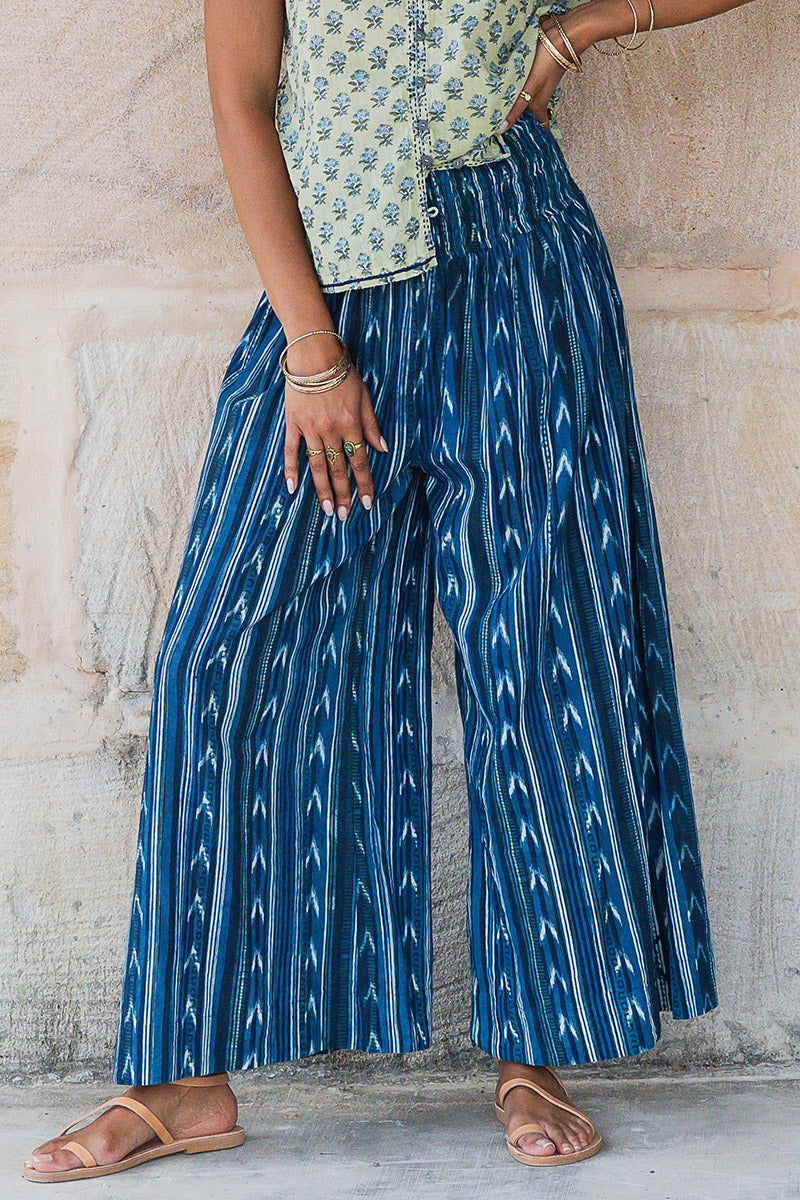 One Love Pants - Indigo Ikat
