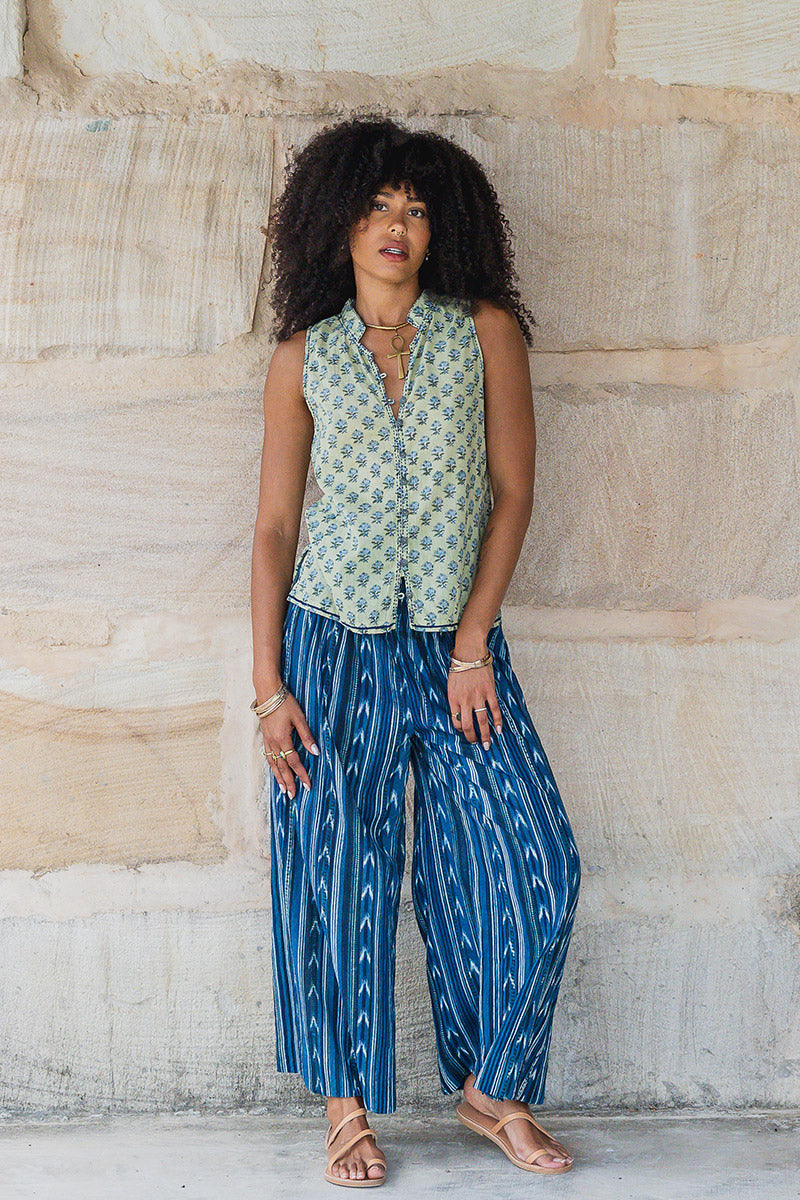 One Love Pants - Indigo Ikat