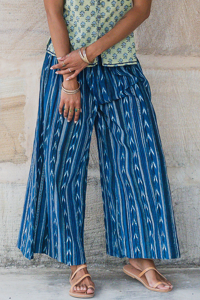 One Love Pants - Indigo Ikat
