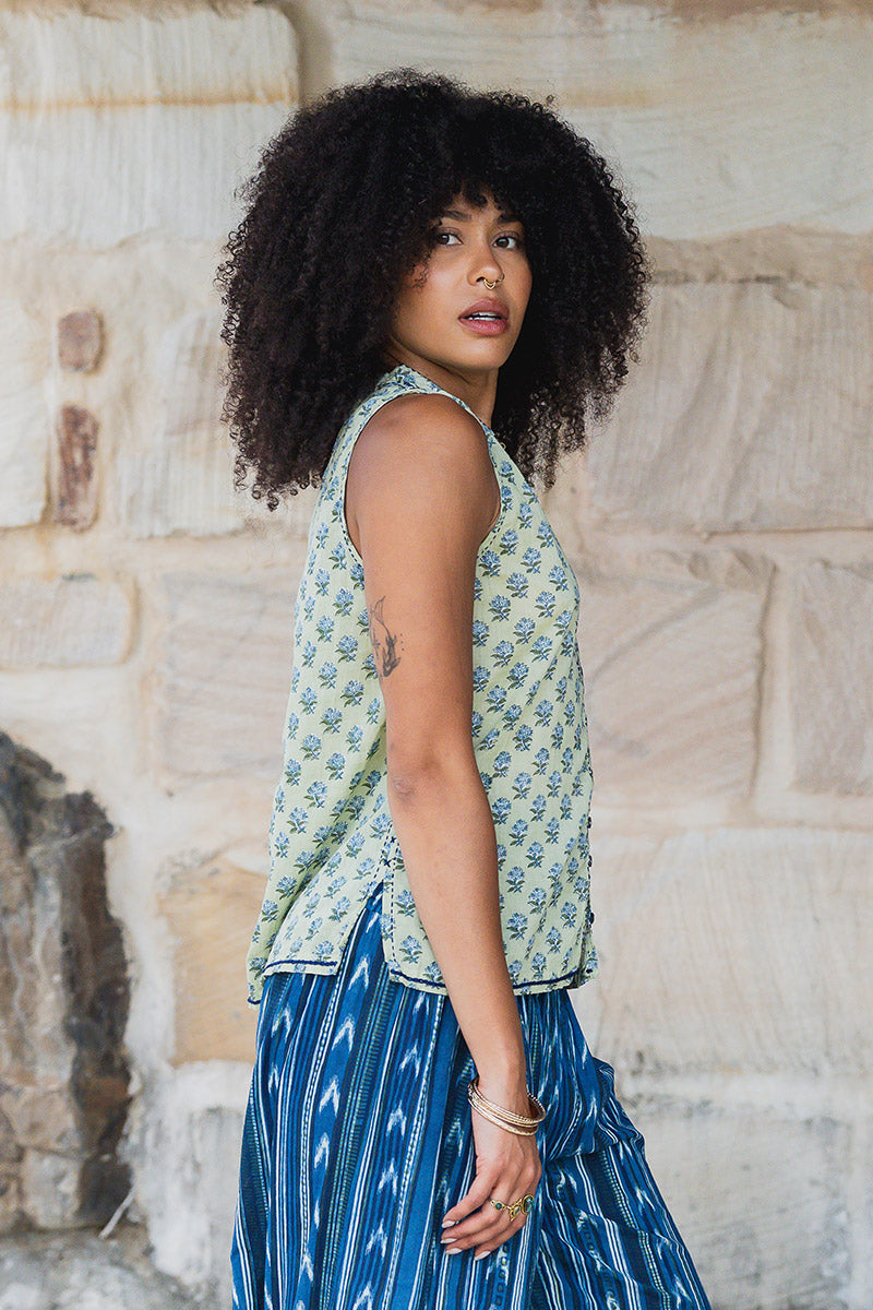 Tagai Blouse - Jade Blossom