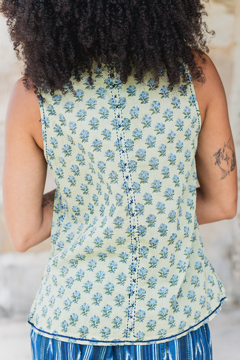 Tagai Blouse - Jade Blossom