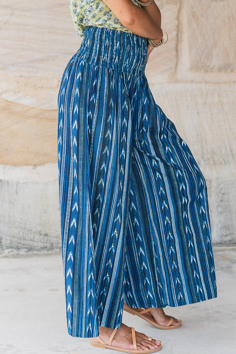 One Love Pants - Indigo Ikat