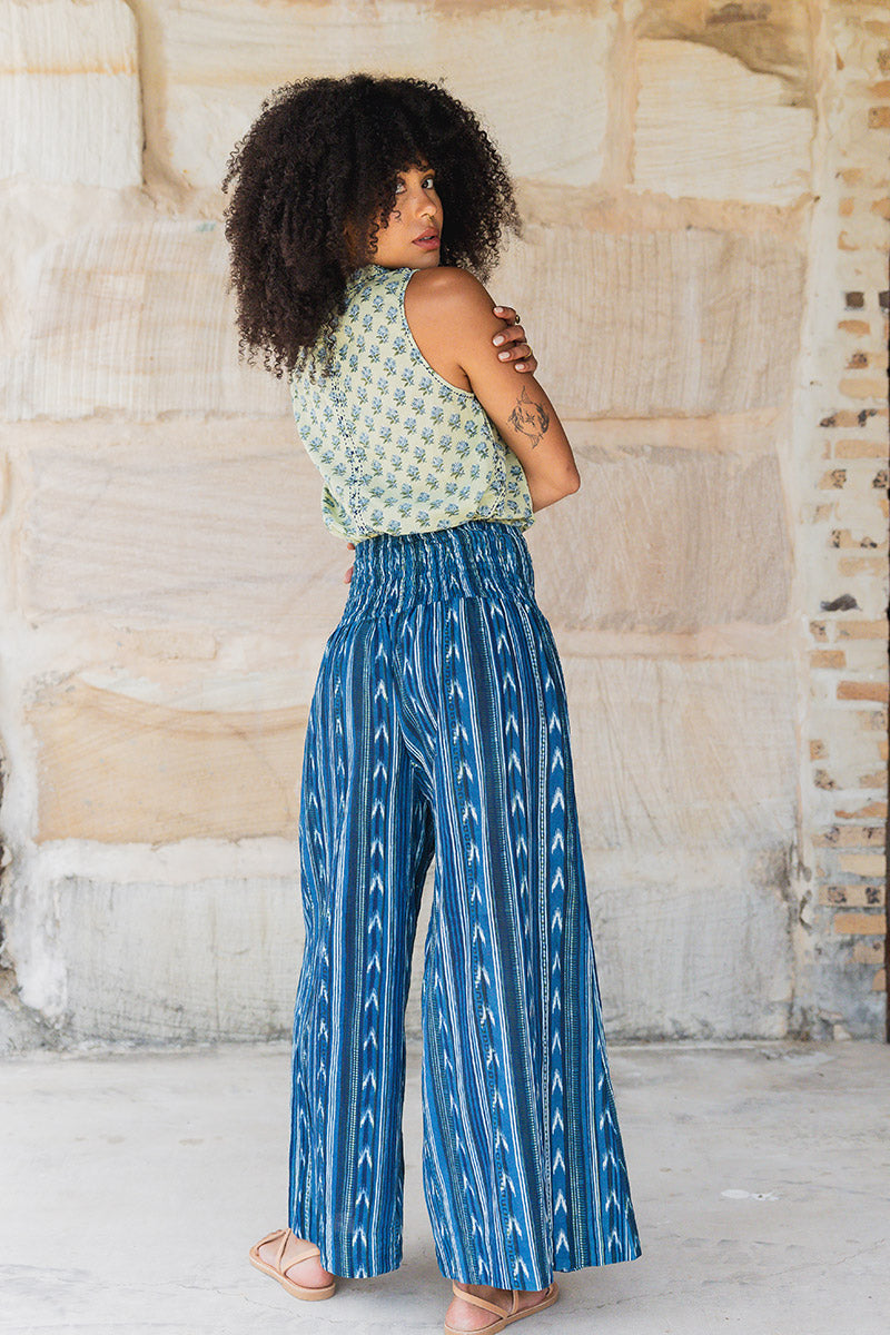One Love Pants - Indigo Ikat