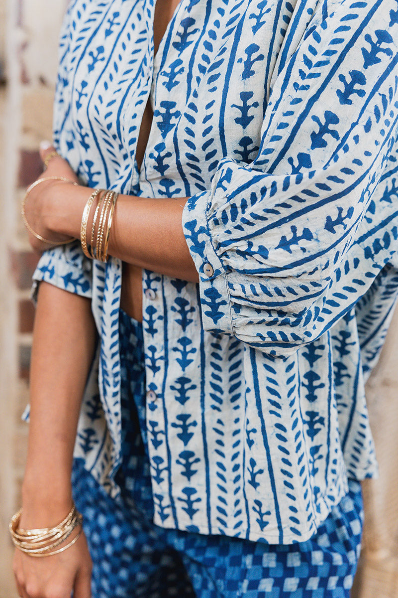 Havana Blouse - Indigo Echo
