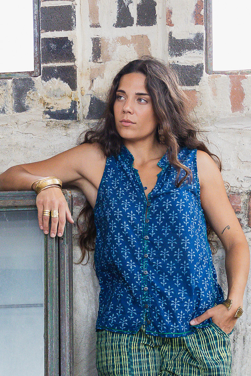 Tagai Blouse - Indigo Vana
