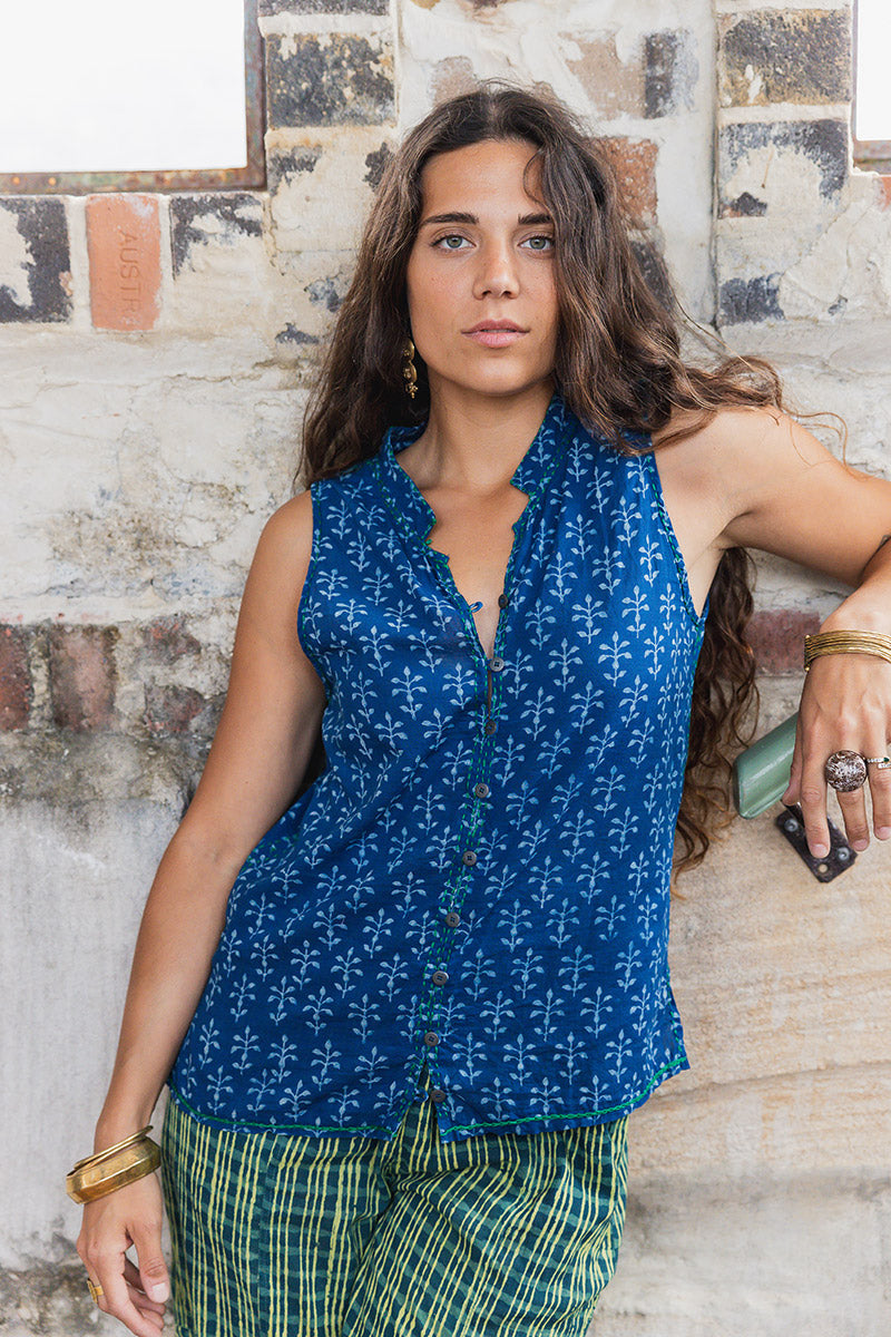 Tagai Blouse - Indigo Vana