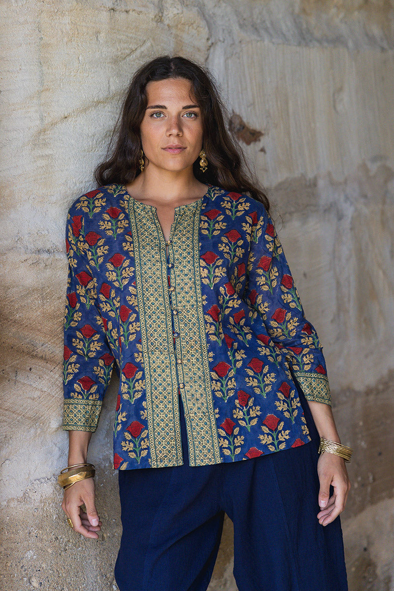 Mandalay Blouse - Sapphire Veda