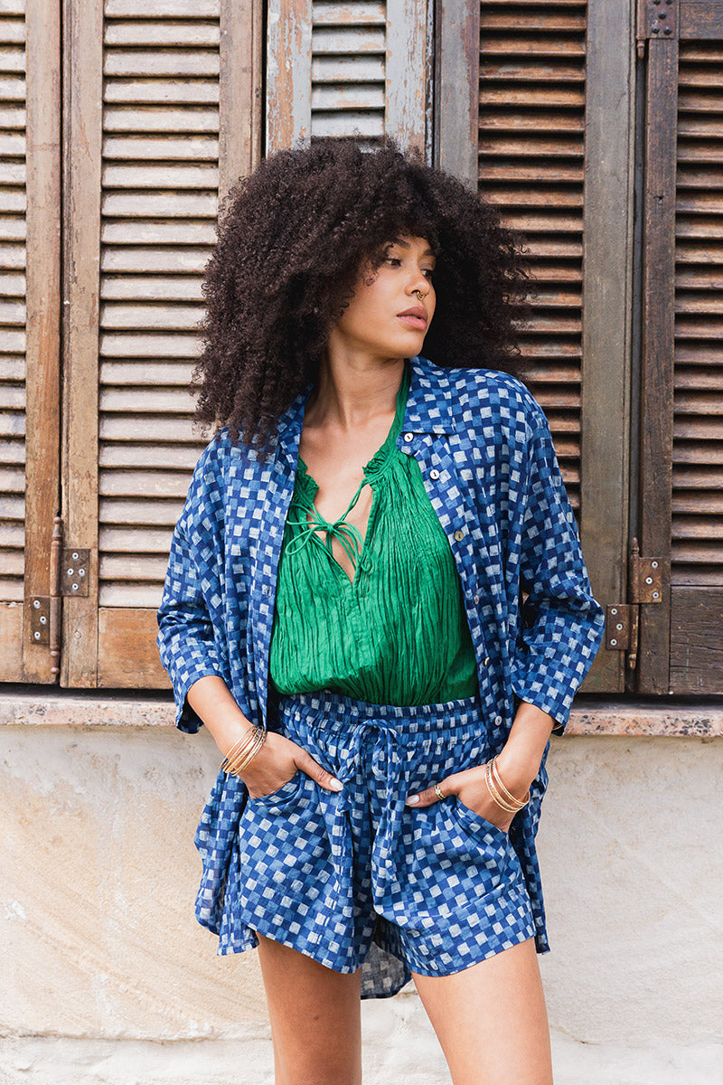 Lucille Shirt - Indigo Zoya