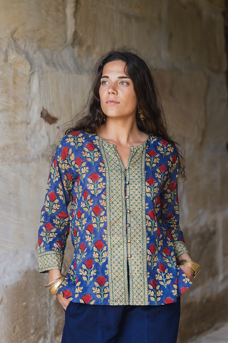 Mandalay Blouse - Sapphire Veda