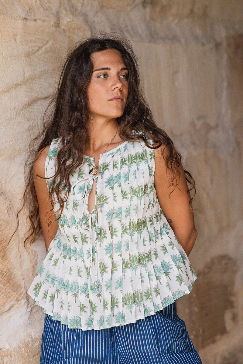 Rumi Pleat Top - Oasis