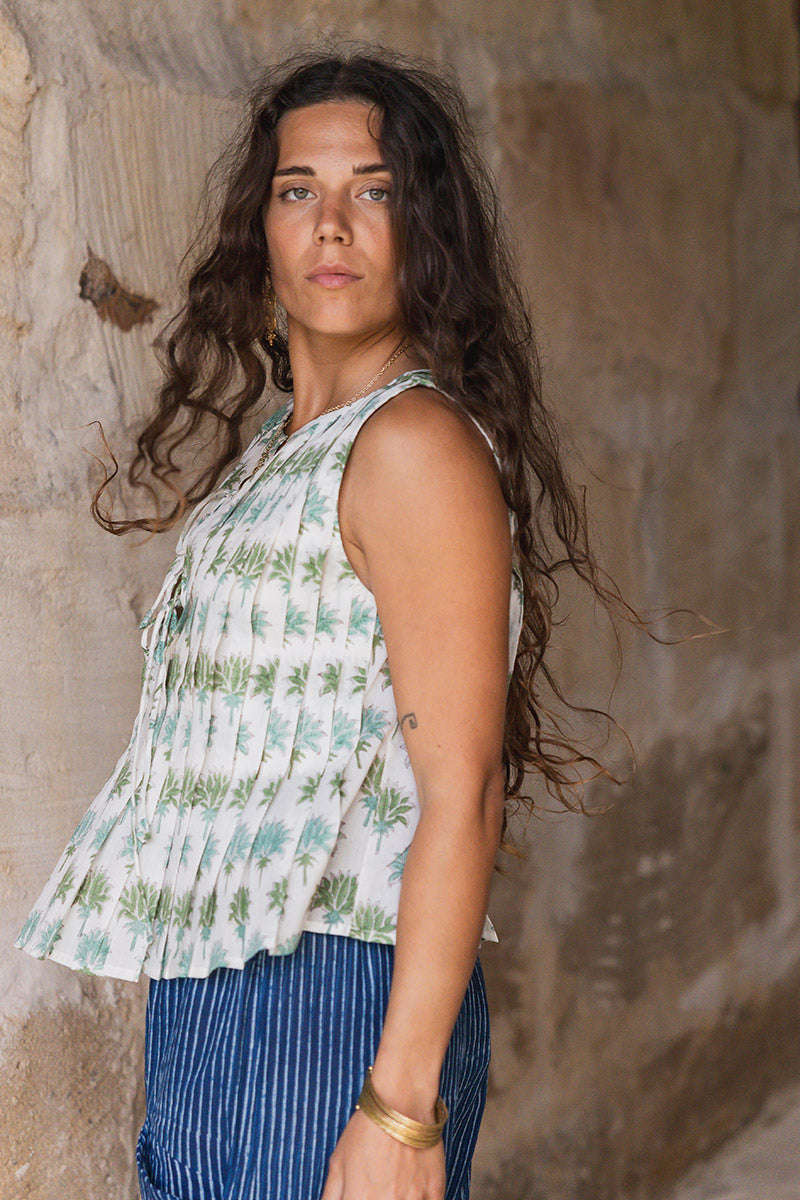 Rumi Pleat Top - Oasis