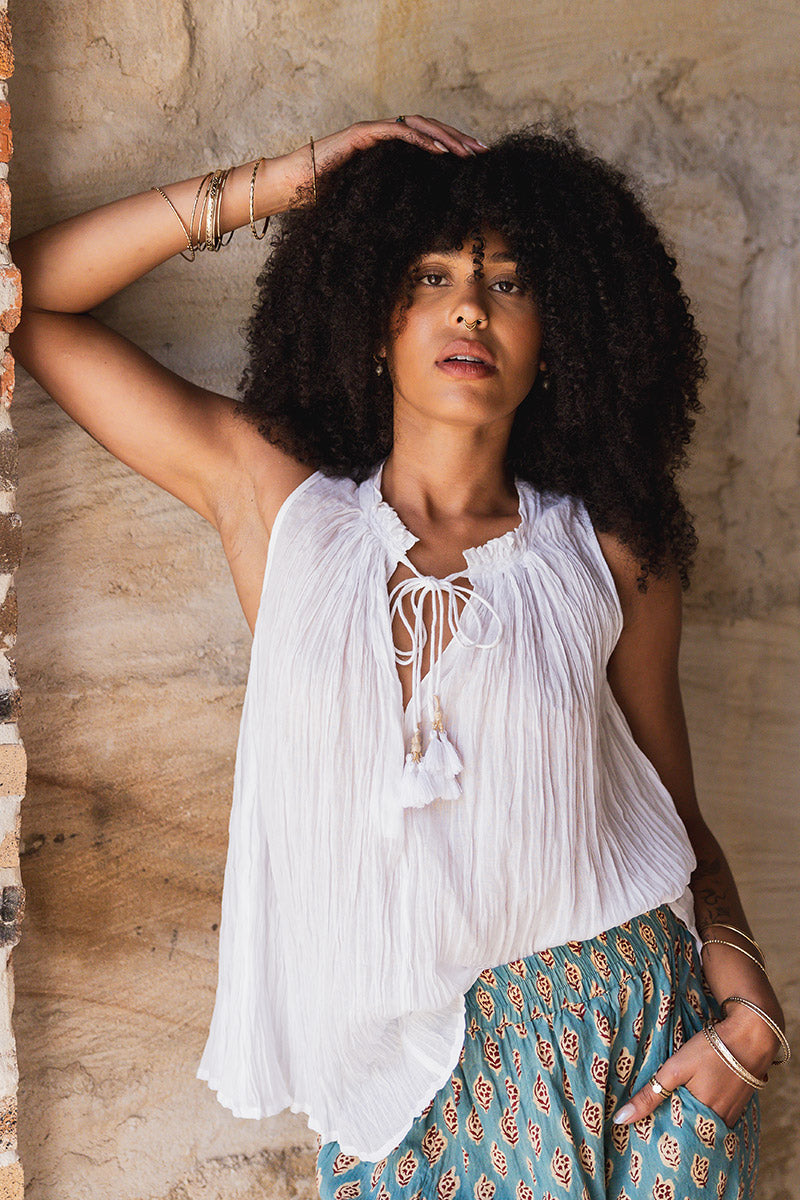 Bijou Blouse - White