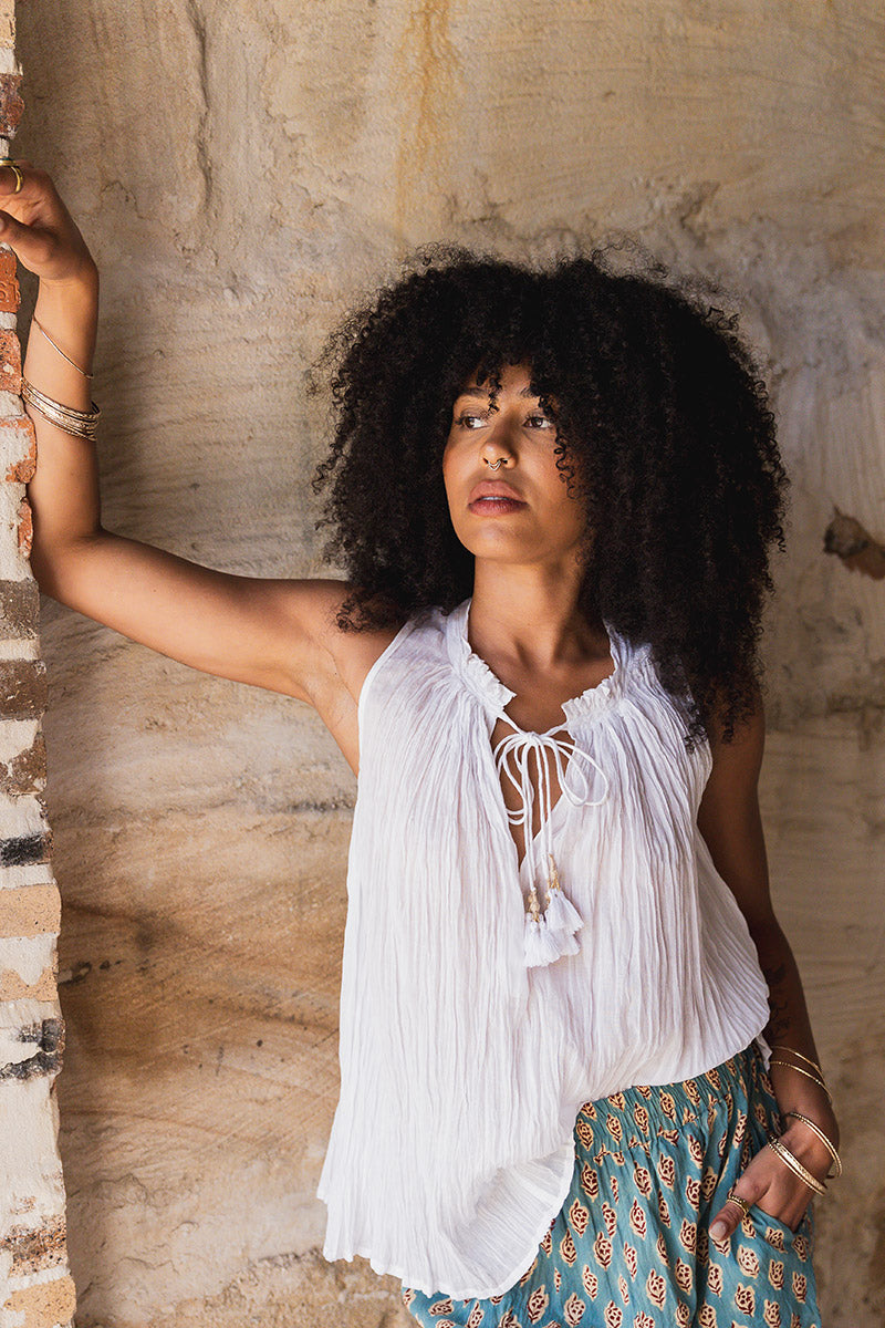 Bijou Blouse - White