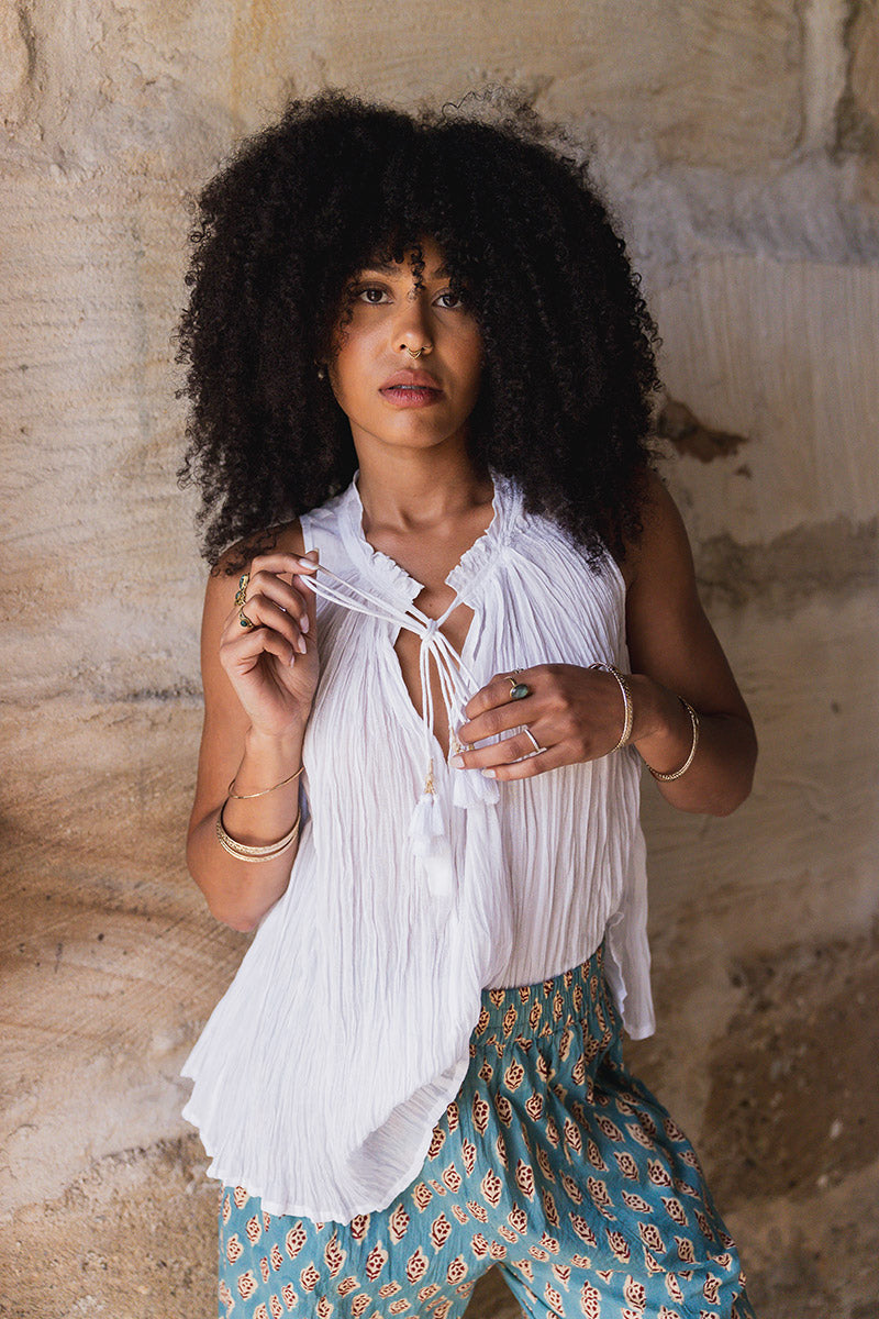 Bijou Blouse - White