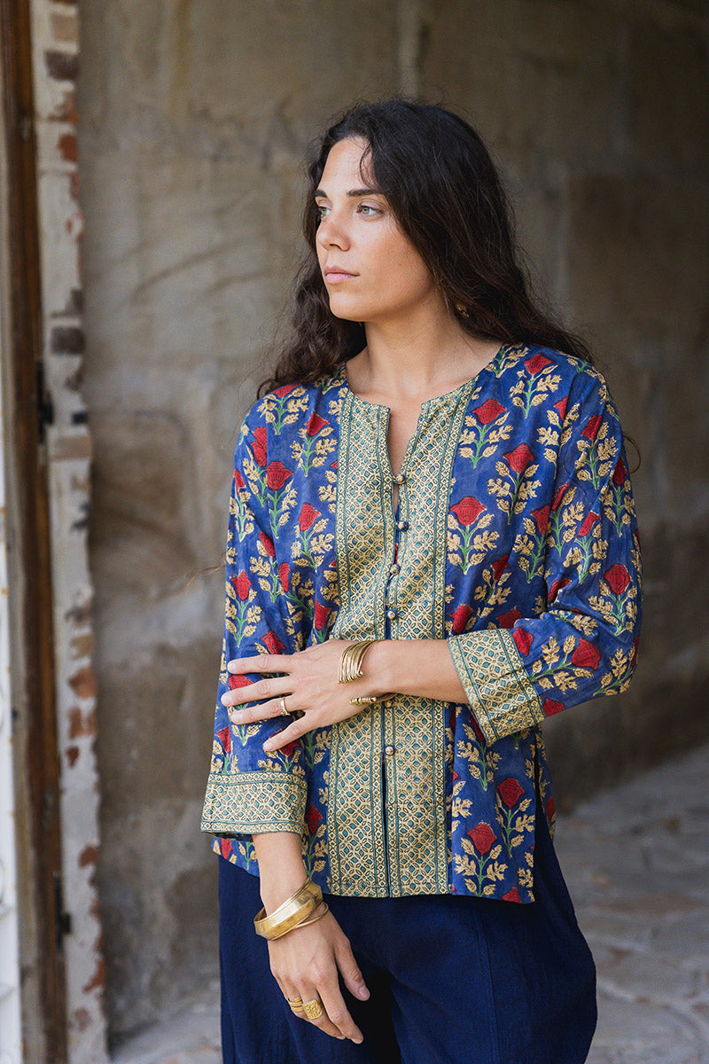 Mandalay Blouse - Sapphire Veda
