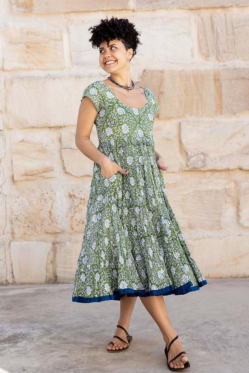 Jalabi Dress- Evergreen