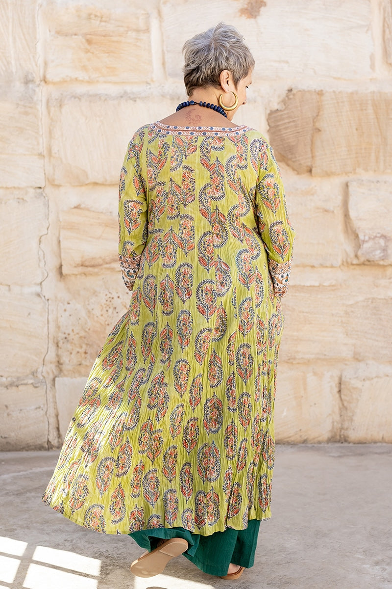 Mevlana Dress with Sleeves - Keylime