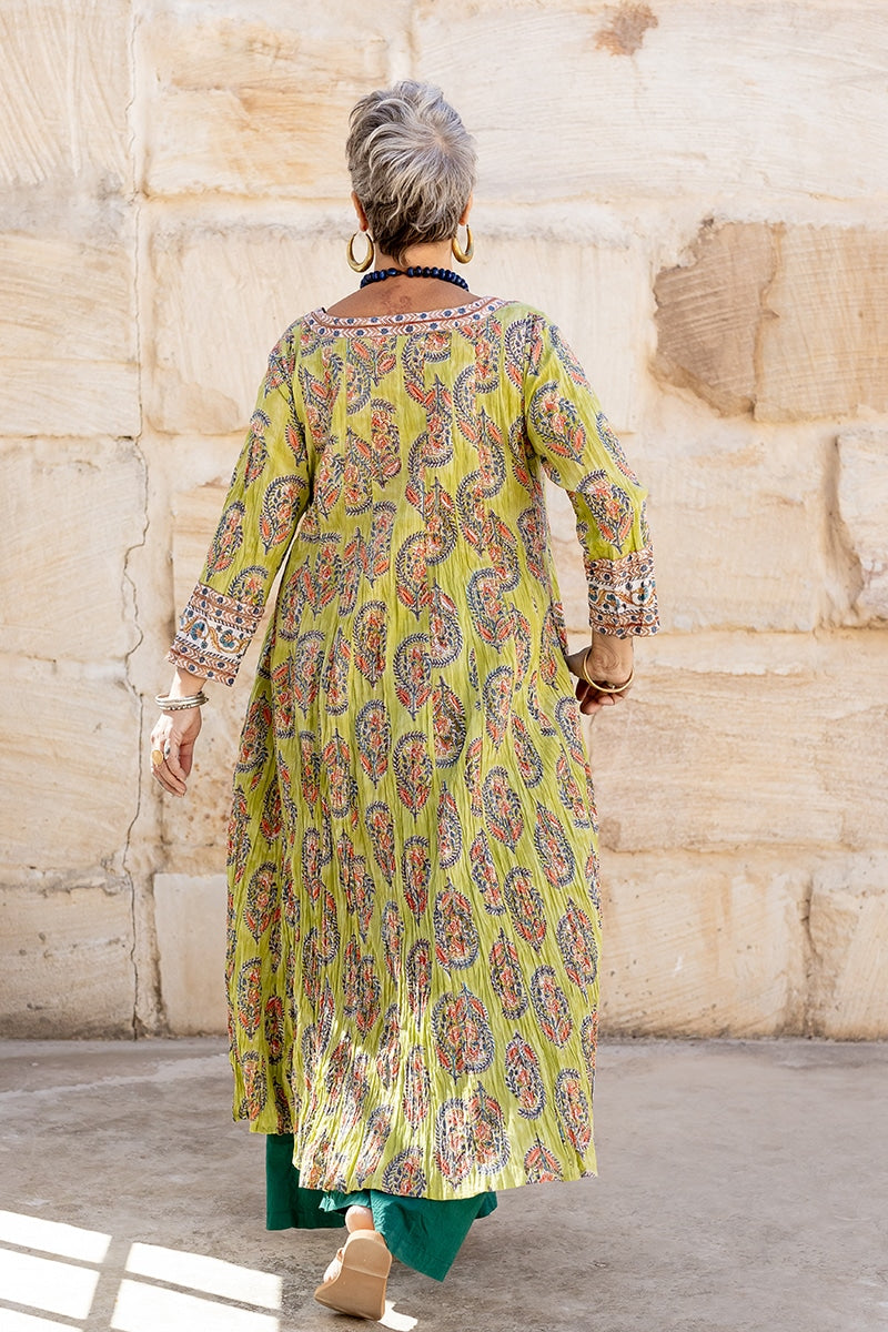 Mevlana Dress with Sleeves - Keylime