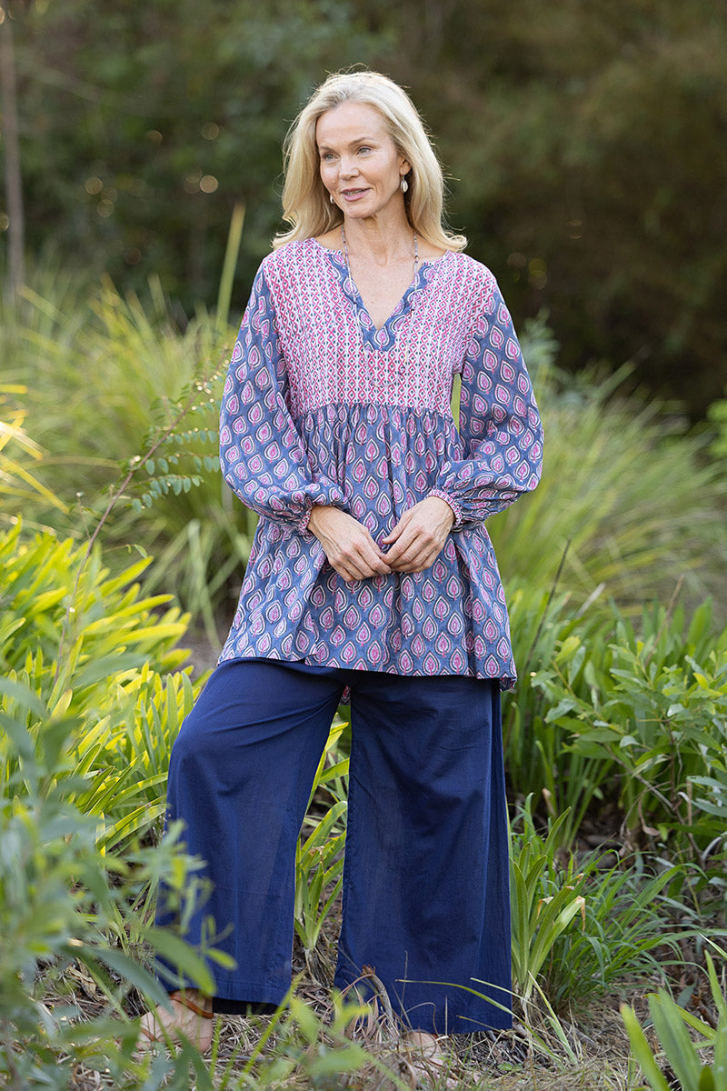 Sheer Layer Pants - Navy
