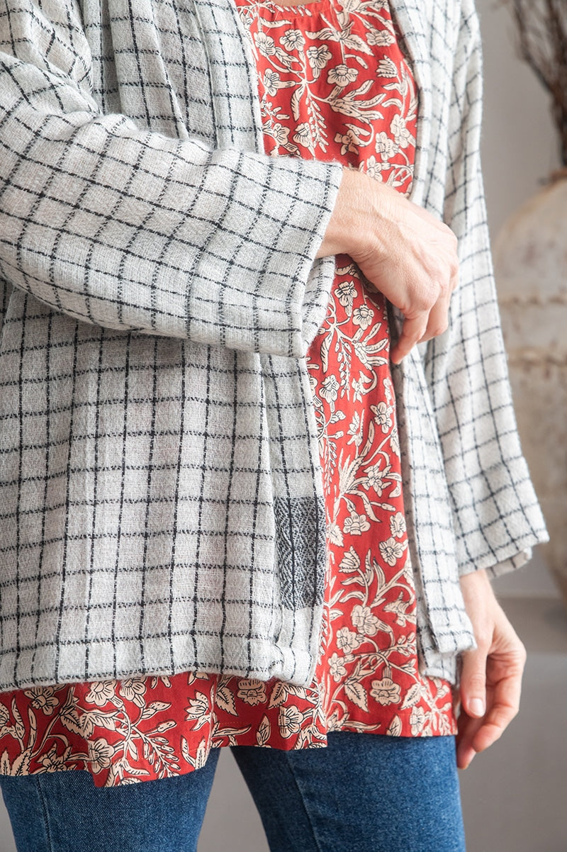 Womens soft and comfortable, Ethereal Cardigan, in acrylic/viscose. Pepper & Salt
