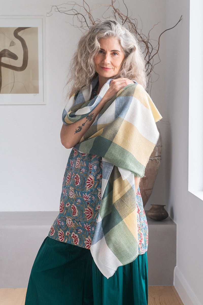 Womens soft and comfortable, Ethereal Scarf, in acrylic/viscose. Autumn tones Terra