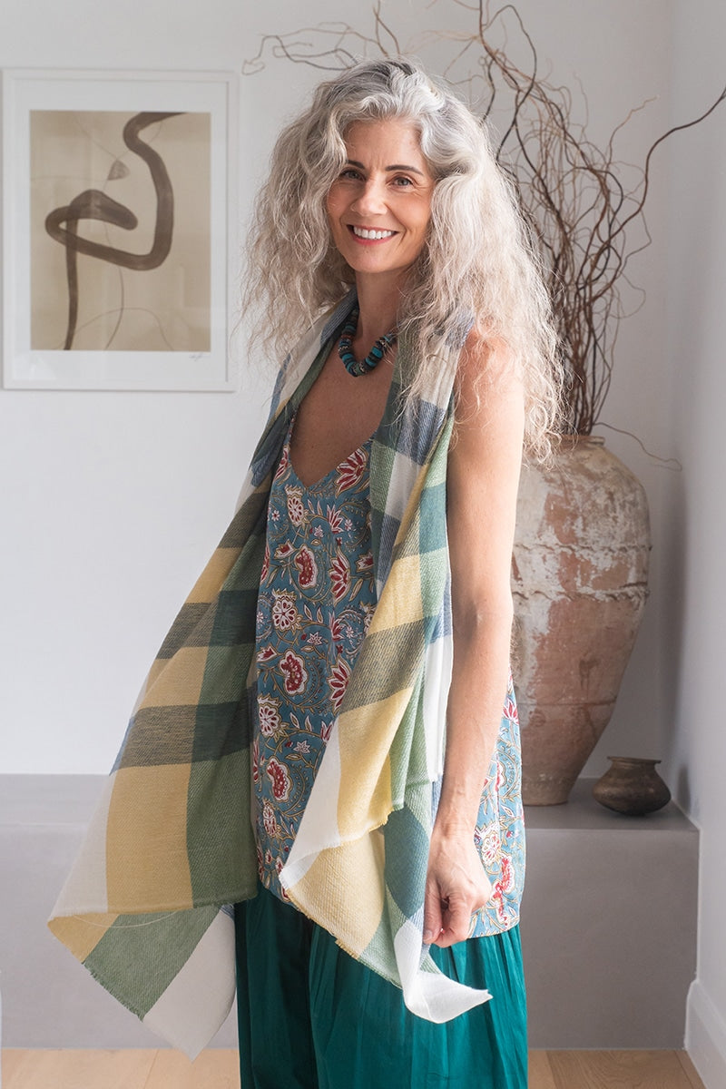 Womens soft and comfortable, Ethereal Scarf, in acrylic/viscose. Autumn tones Terra