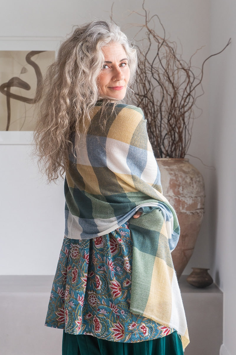 Womens soft and comfortable, Ethereal Scarf, in acrylic/viscose. Autumn tones Terra