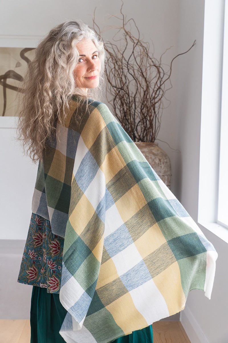 Womens soft and comfortable, Ethereal Scarf, in acrylic/viscose. Autumn tones Terra
