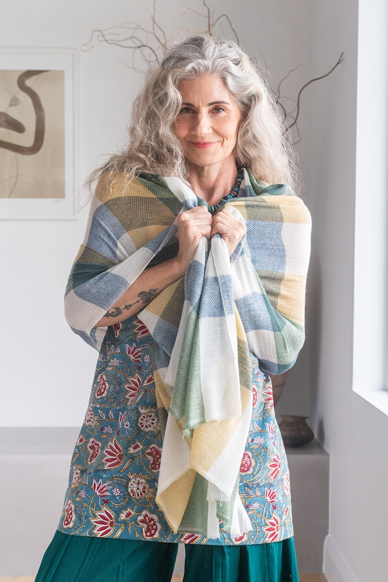 Womens soft and comfortable, Ethereal Scarf, in acrylic/viscose. Autumn tones Terra