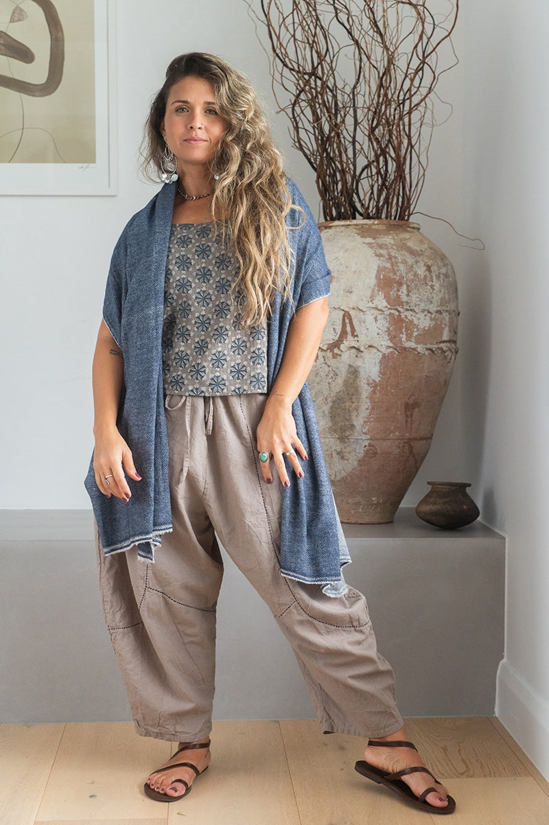 Womens soft and comfortable, Ethereal Scarf, in acrylic/viscose. Blue Denim