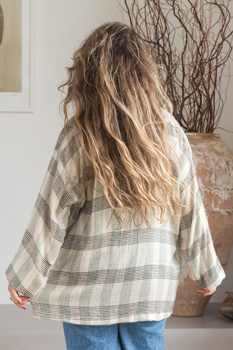 Womens soft and comfortable, Ethereal Cardigan, in acrylic/viscose. Gingham