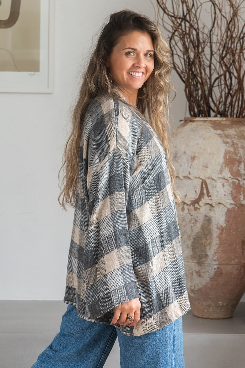 Womens soft and comfortable, Ethereal Cardigan, in acrylic/viscose. Sand & Stone