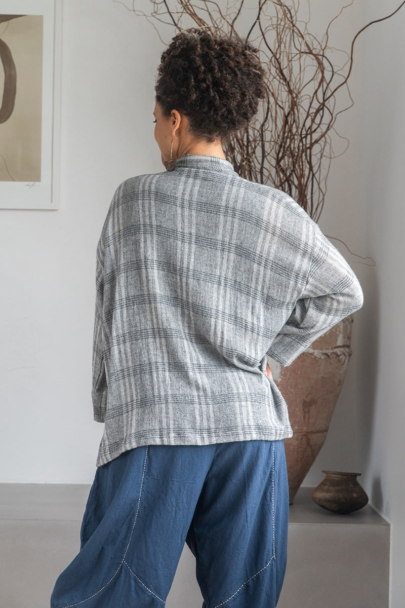 Womens soft and comfortable, Ethereal Cardigan, in acrylic/viscose. Silver Stone