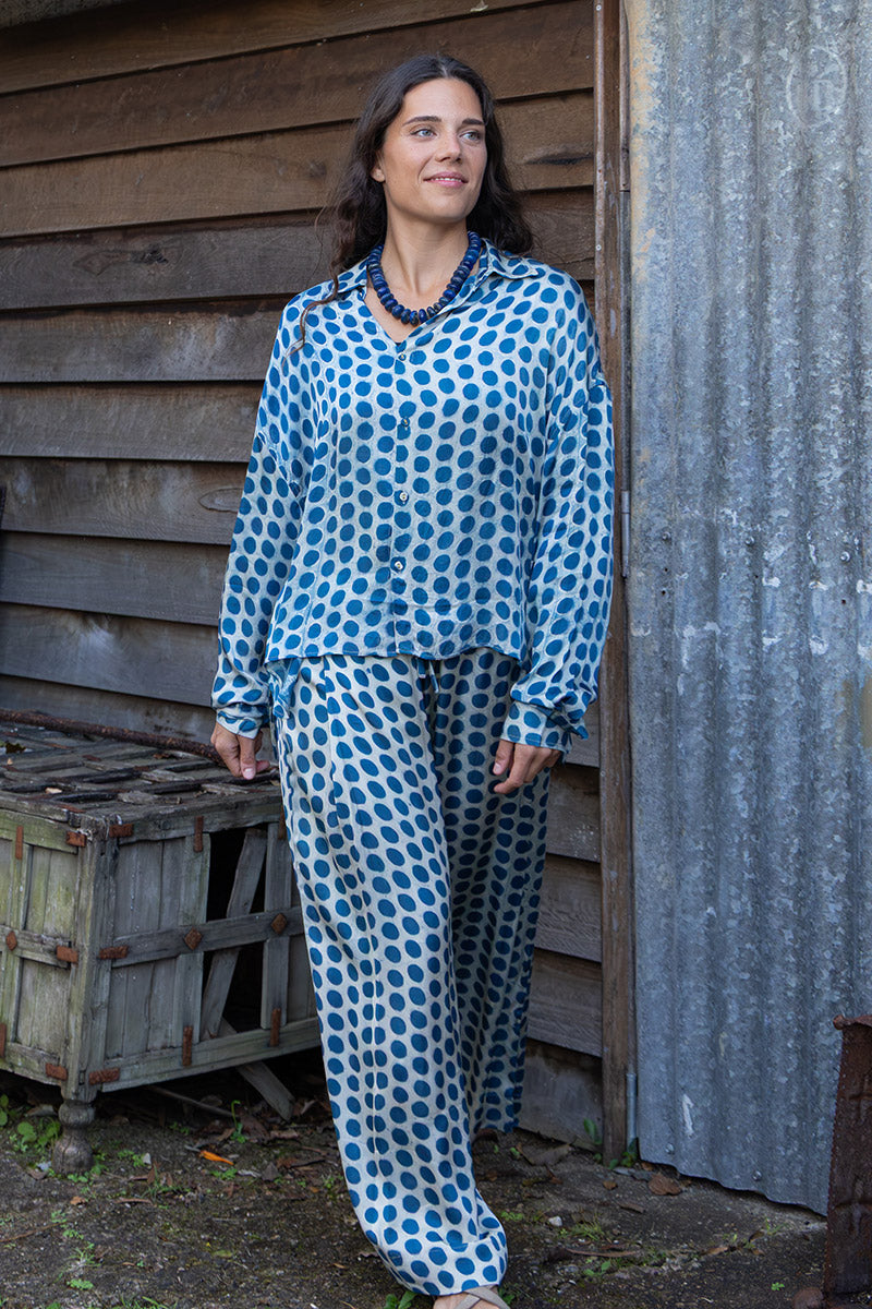 Saanvi Set - Indigo Pearl (Satin)